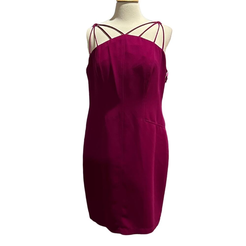 Fuchsia Strapy Mini Cocktail Plus Size Dress Size 16 NWt Vintage FS3